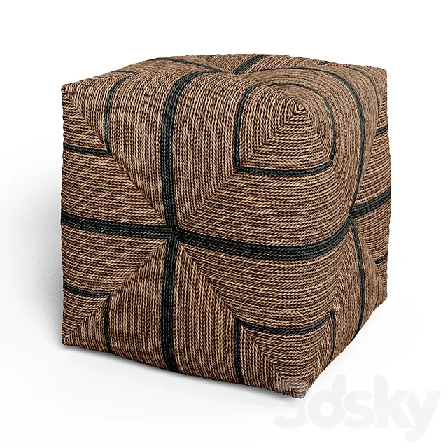 Square ottoman Fritz Rope 3ds Max
