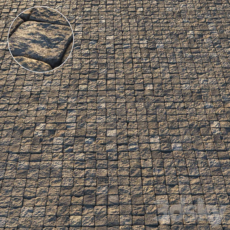 Square paving slab material 02 3DS Max