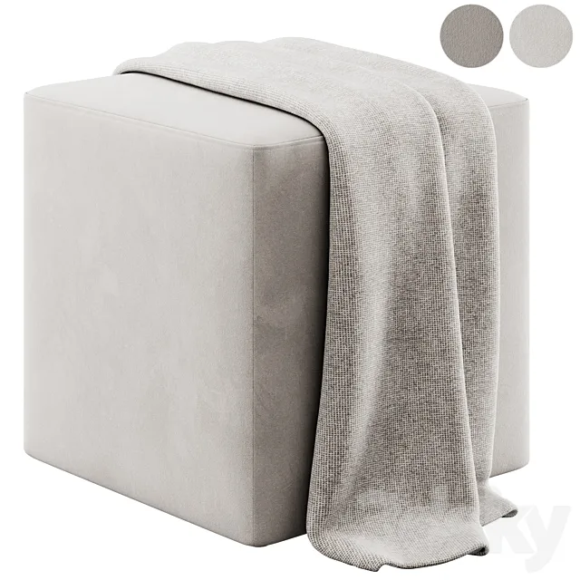 Square pouffe by Irocodesign 3ds Max