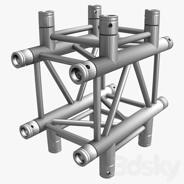 Square Truss Cross and T-Junction 031 3DS Max Model