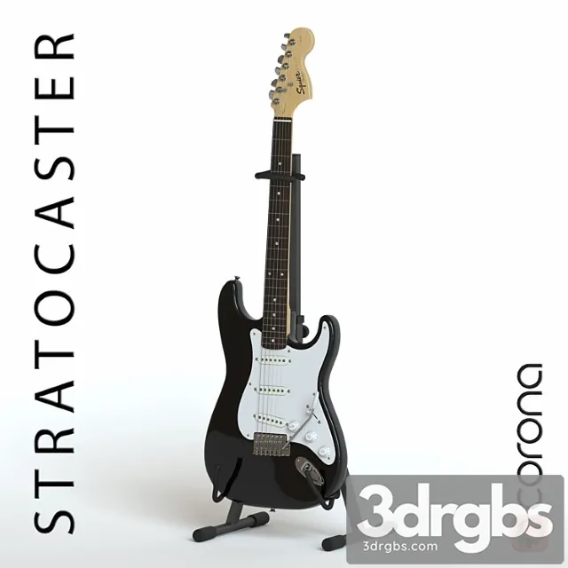 Squier fender stratocaster electric guitar 3dsmax Download