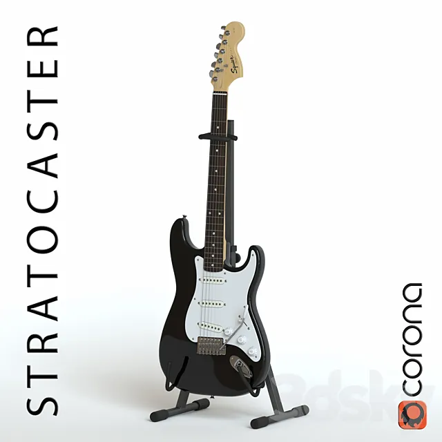 Squier Fender stratocaster Electric Guitar 3DSMax File