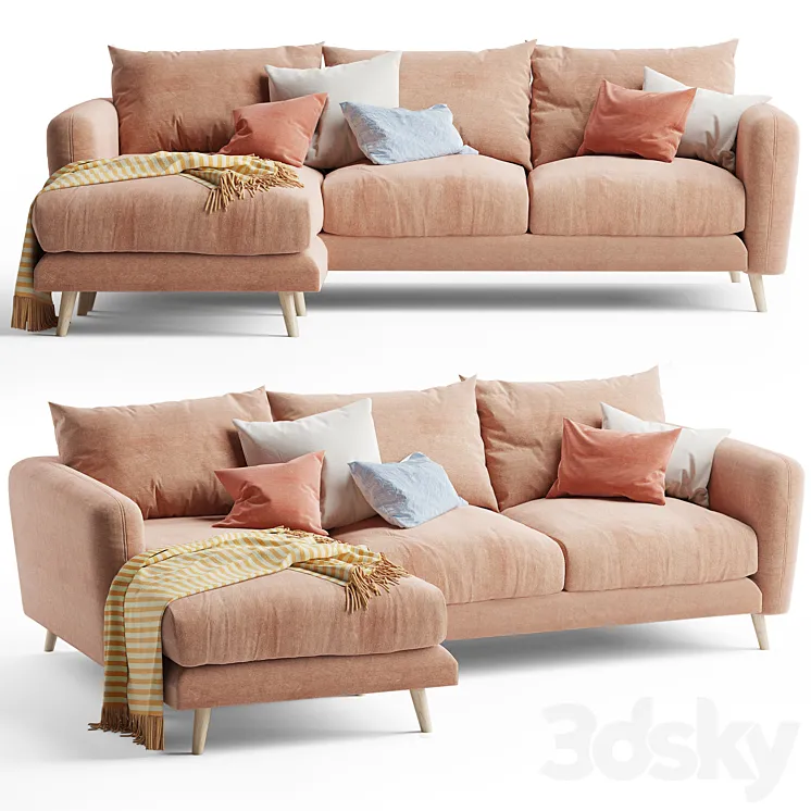 Squishmeister sofa chaise 3DS Max