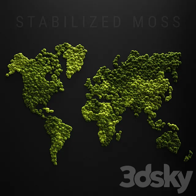 Stabilized moss – world map 3DSMax File