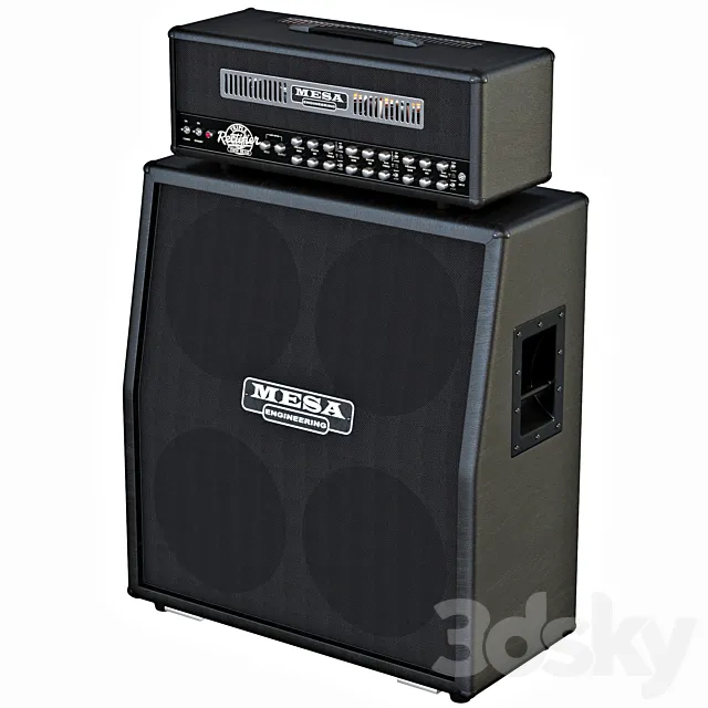 Stack Guitar Mesa Boogie Triple Rectifier + 4×12 cab 3DSMax File