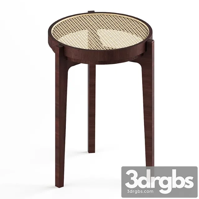 Stackable oak and rattan stool (bar stool)- solid wood stools