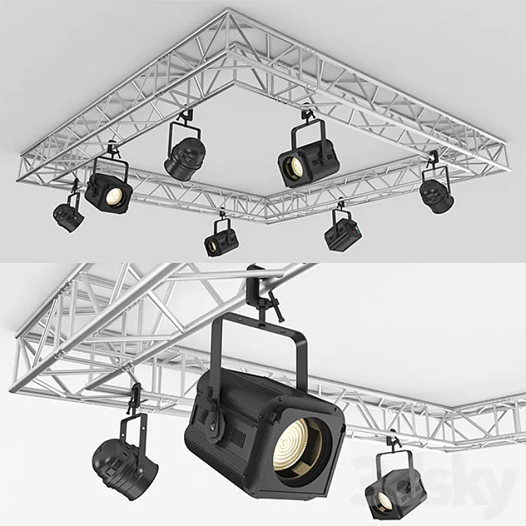 Stage light assembly 3DS Max