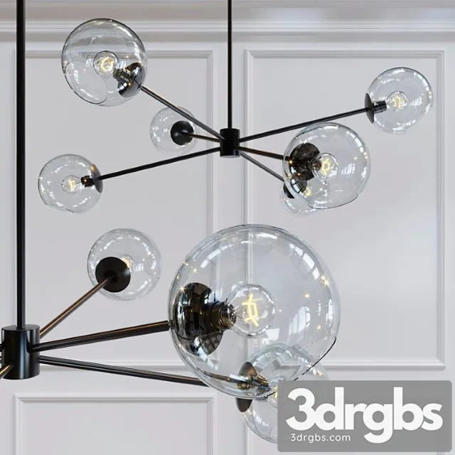 Staggered glass 6-light chandelier – clear