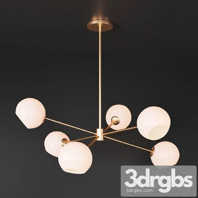 Staggered Glass 6 Light Chandelier Milk Black