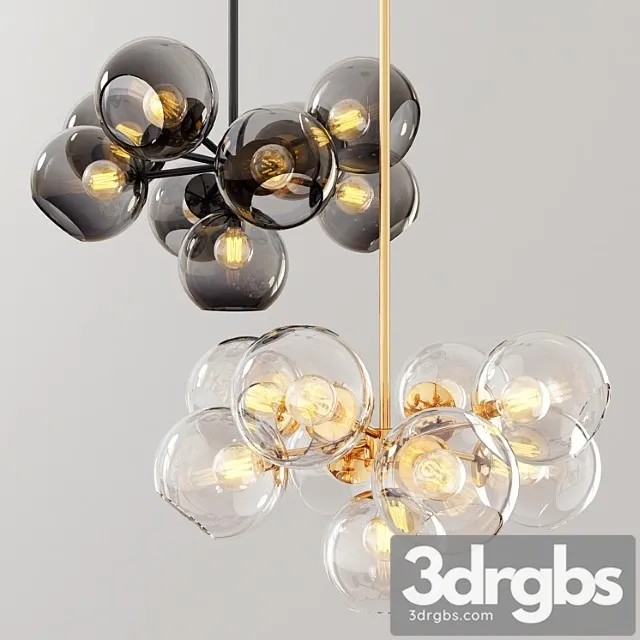 Staggered glass chandelier 9 light – round