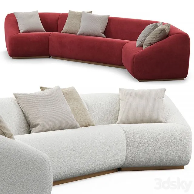 Stahl band pouf sectional sofa 3dsMax Model