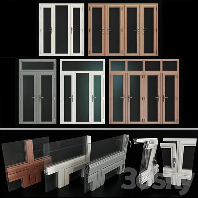 Stained aluminum doors _ Stained aluminum doors 3ds Max