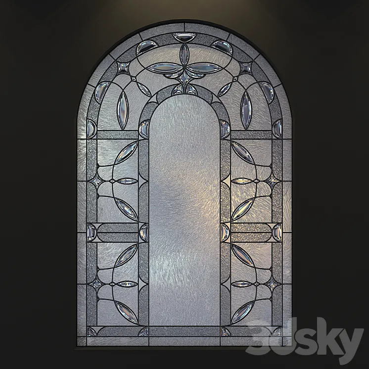 Stained glass for windows with arch 3DS Max