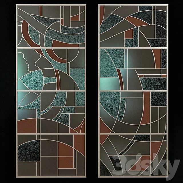 Stained glass in avant-garde style 3ds Max