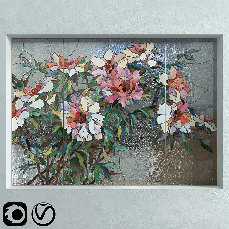 Stained Glass Peonies 3DS Max