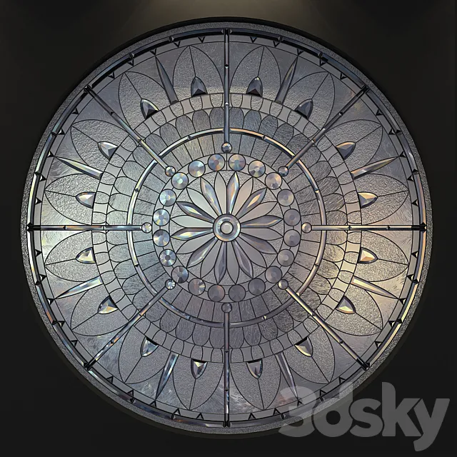 Stained glass round 3DS Max Model