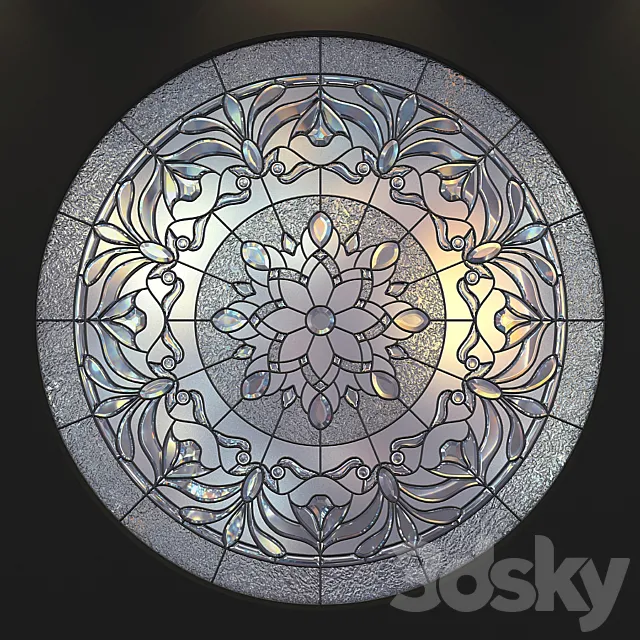 Stained glass round 3DSMax File