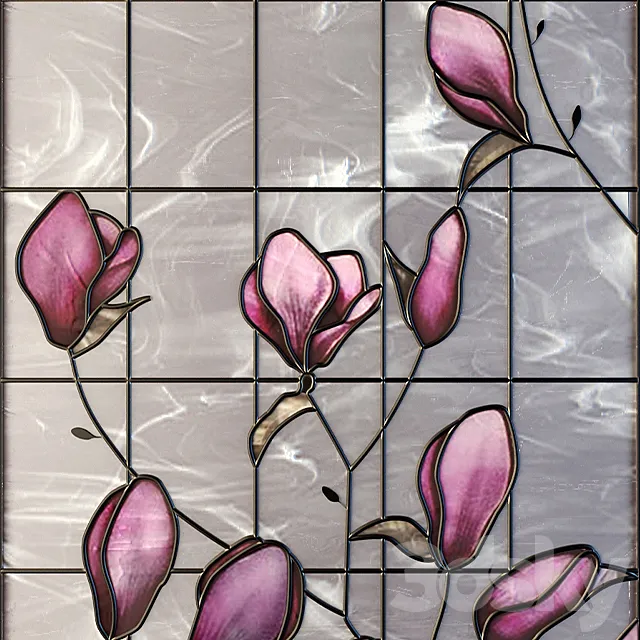 Stained glass tyulpyny 3DS Max Model