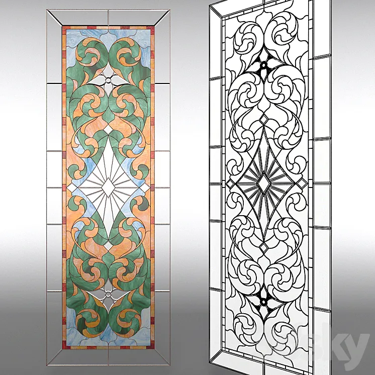 Stained-glass window 3DS Max