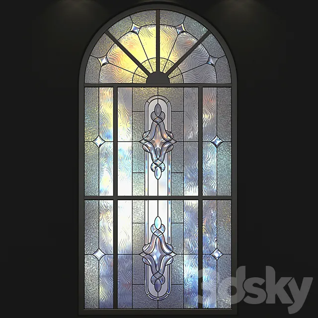 Stained-glass window with an arch 3ds Max