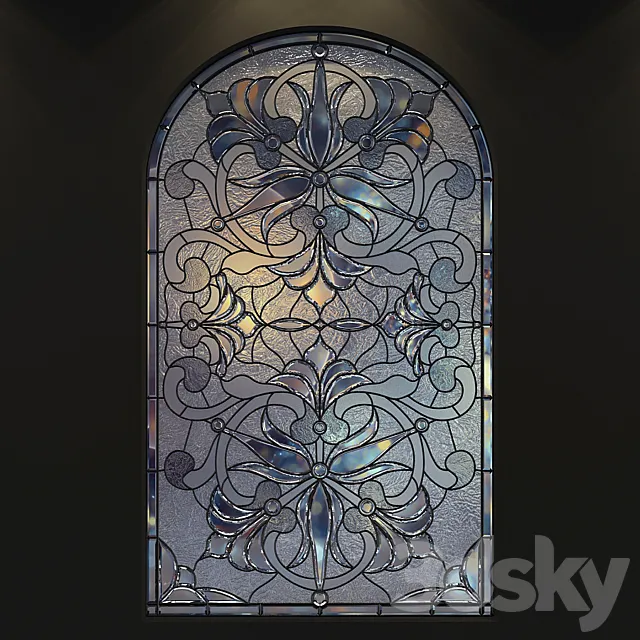 Stained glass window with arch 3DS Max Model