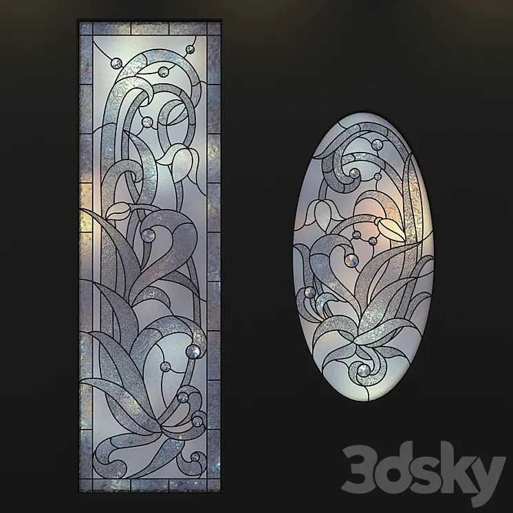 Stained-glass windows a set of 3DS Max
