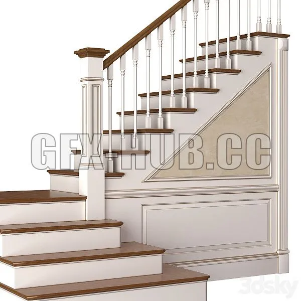 Stair in A Classic Style 3dsMax Model