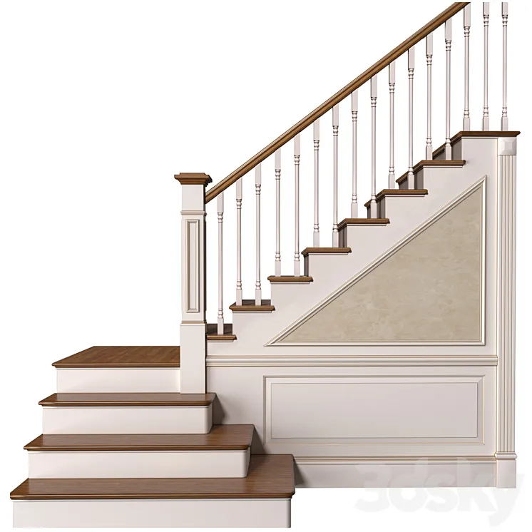 Stair in a classic style.Classic Modern interior Stair 3DS Max Model