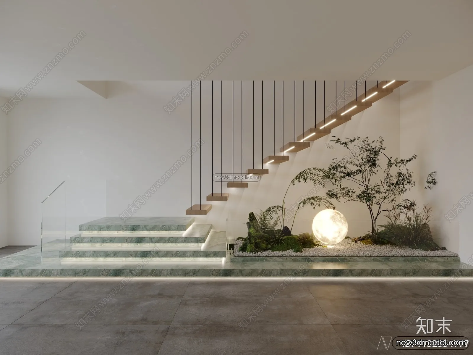 Staircase Decoration – 3D Interior Scene – 3D Models – 011