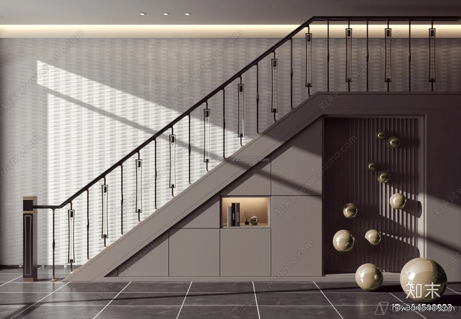 Staircase Decoration – 3D Interior Scene – 3D Models – 015