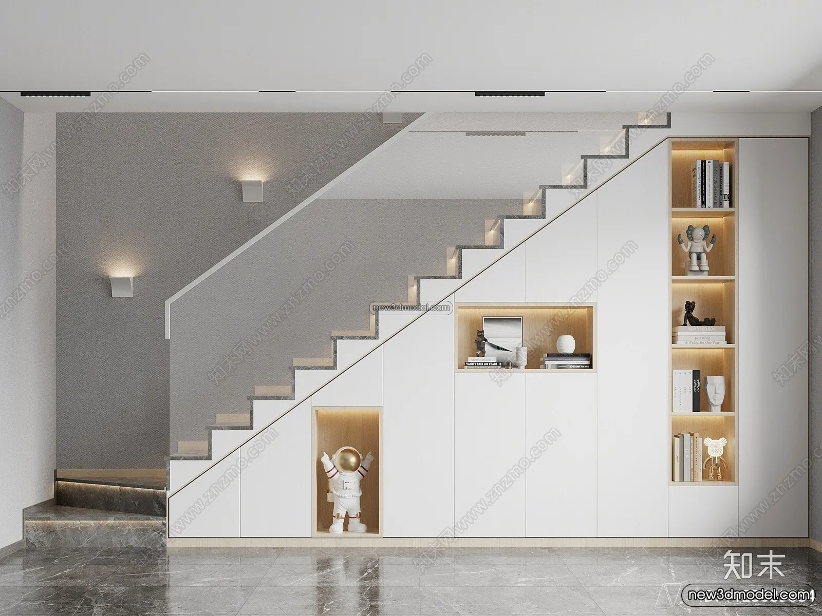 Staircase Decoration – 3D Interior Scene – 3D Models – 017