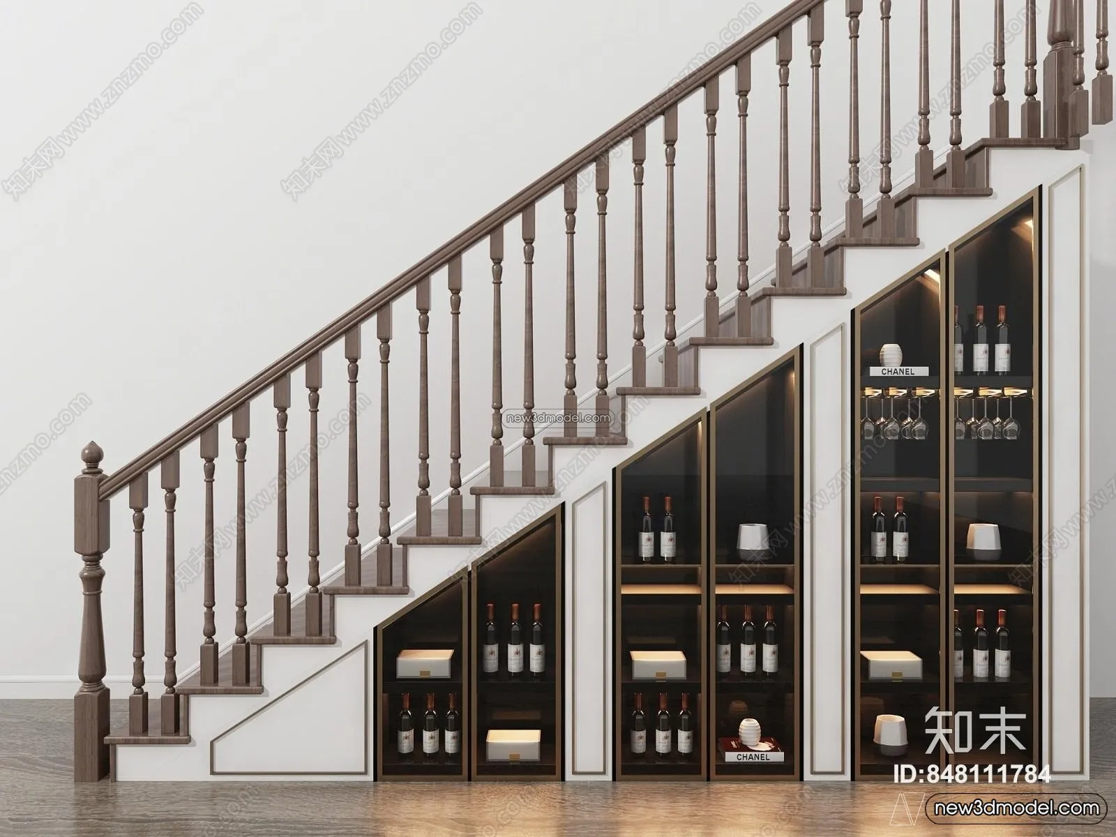 Staircase Decoration – 3D Interior Scene – 3D Models – 026