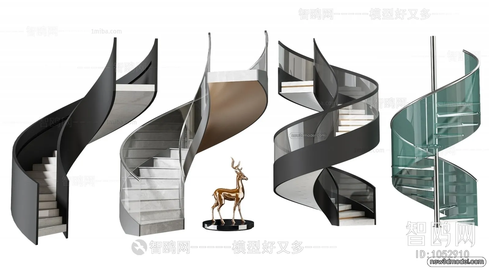 Staircase Decoration – 3D Interior Scene – 3D Models – 029