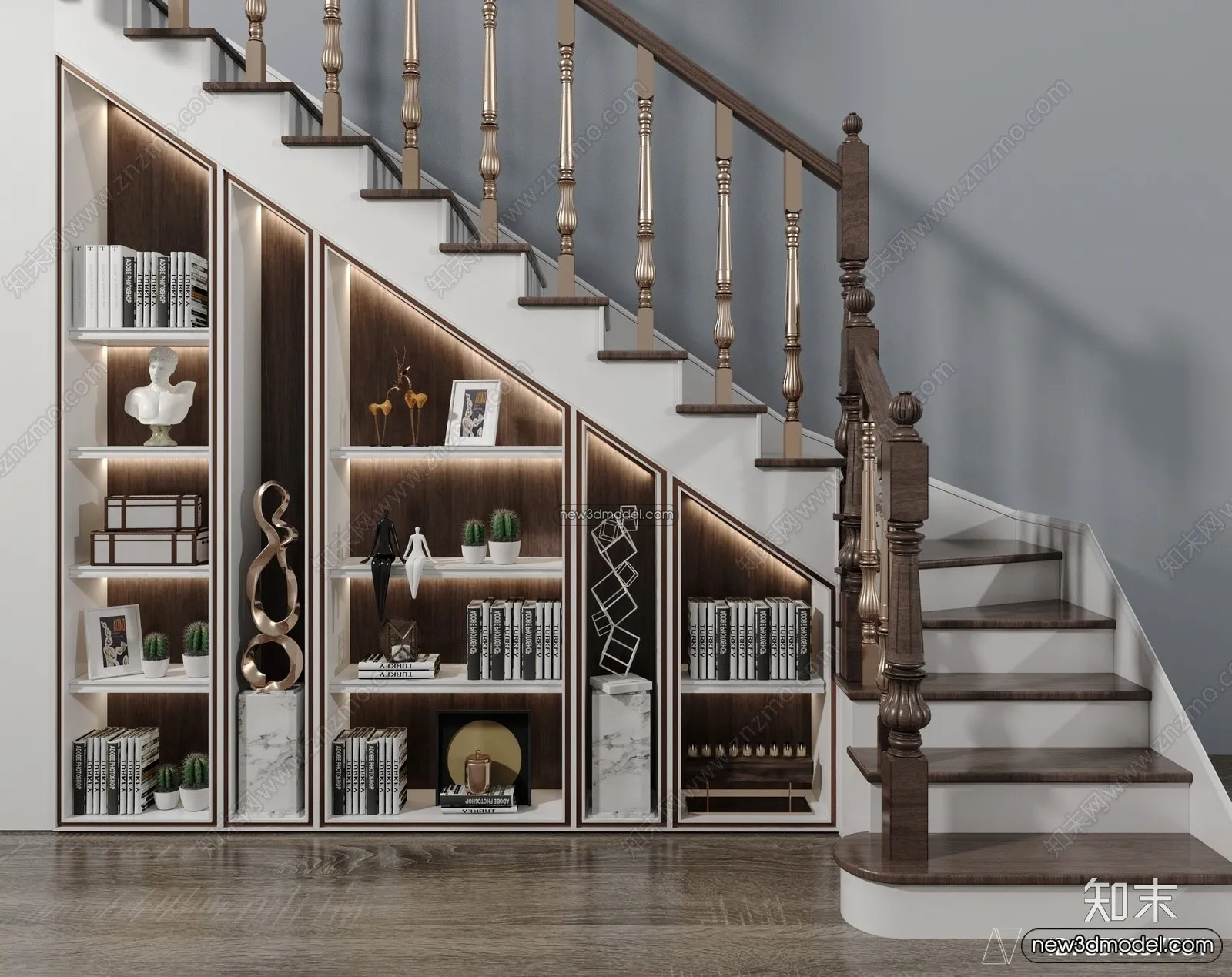 Staircase Decoration – 3D Interior Scene – 3D Models – 030