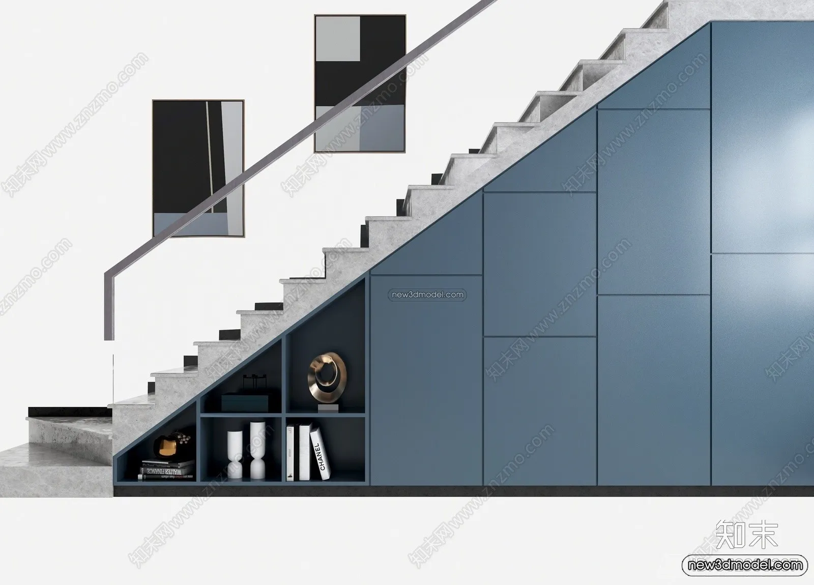 Staircase Decoration – 3D Interior Scene – 3D Models – 031