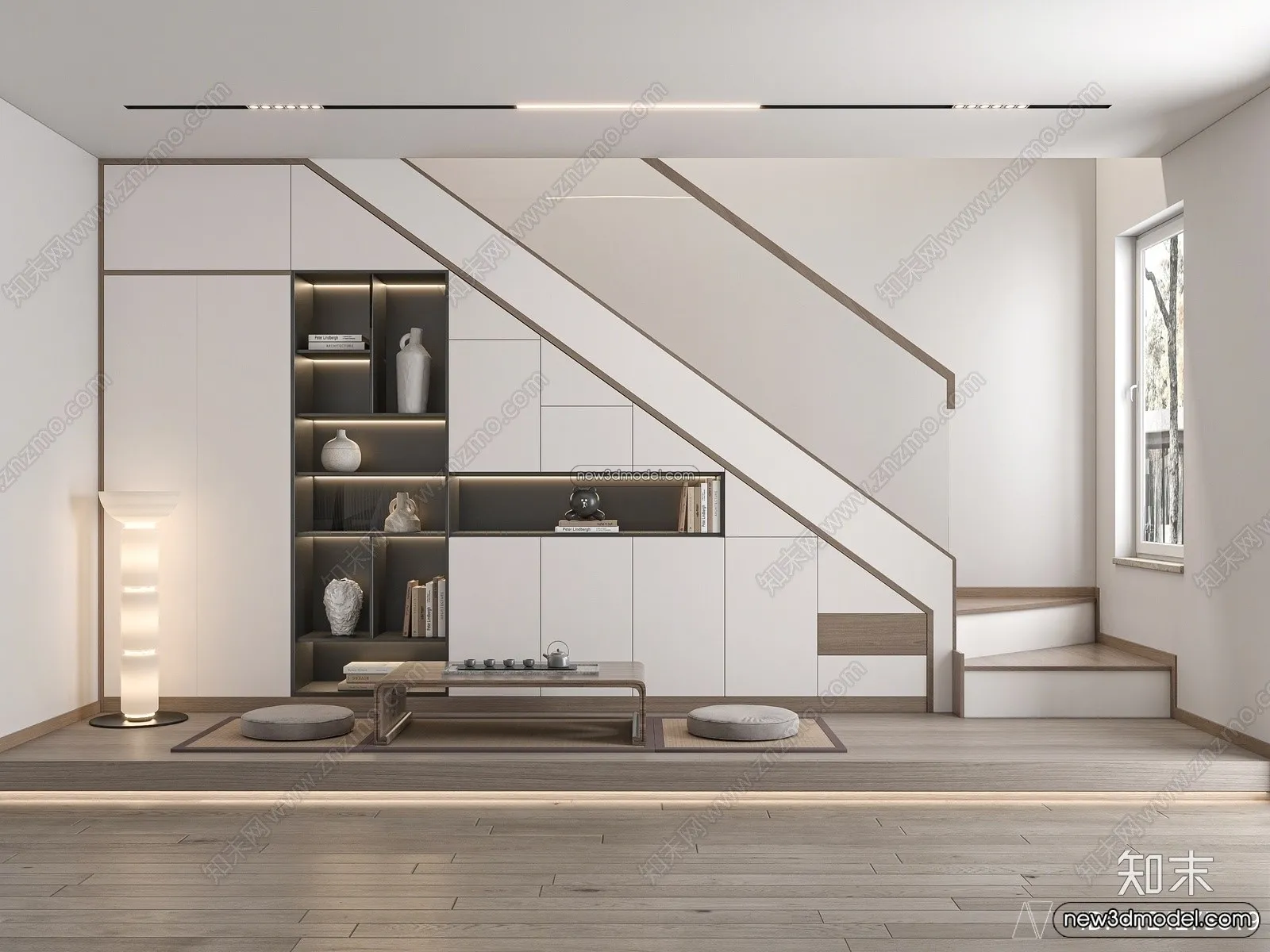 Staircase Decoration – 3D Interior Scene – 3D Models – 037