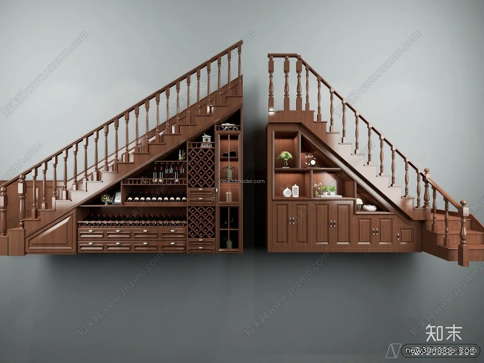 Staircase Decoration – 3D Interior Scene – 3D Models – 038