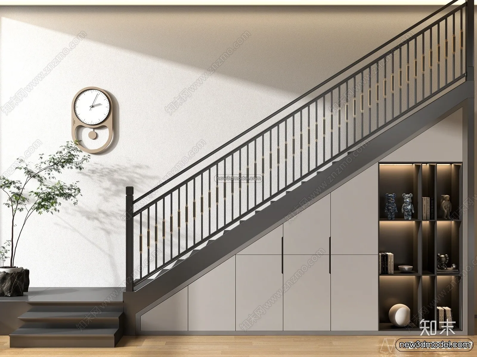 Staircase Decoration – 3D Interior Scene – 3D Models – 050