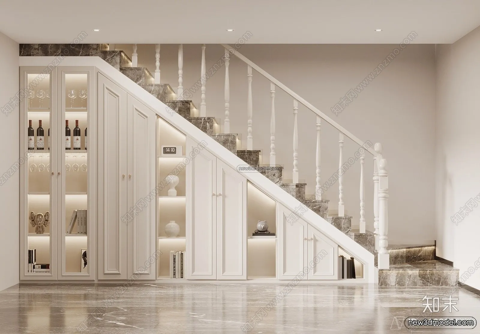 Staircase Decoration – 3D Interior Scene – 3D Models – 052