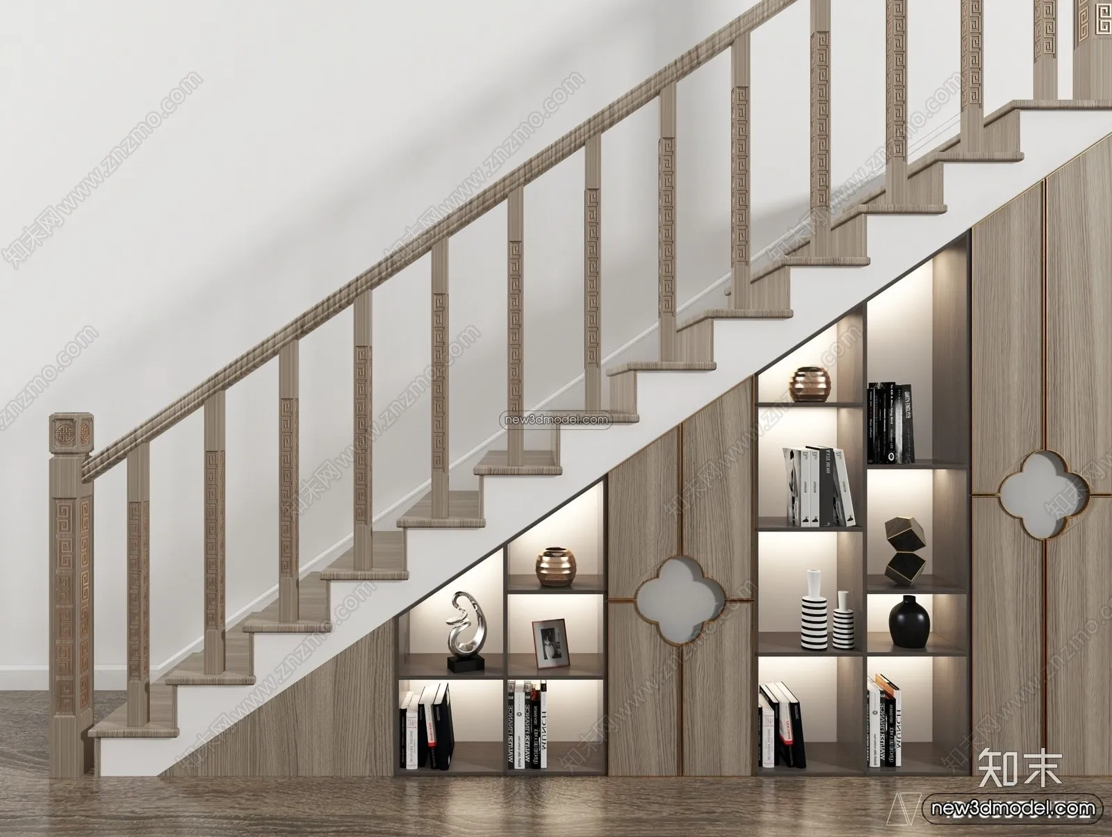 Staircase Decoration – 3D Interior Scene – 3D Models – 058