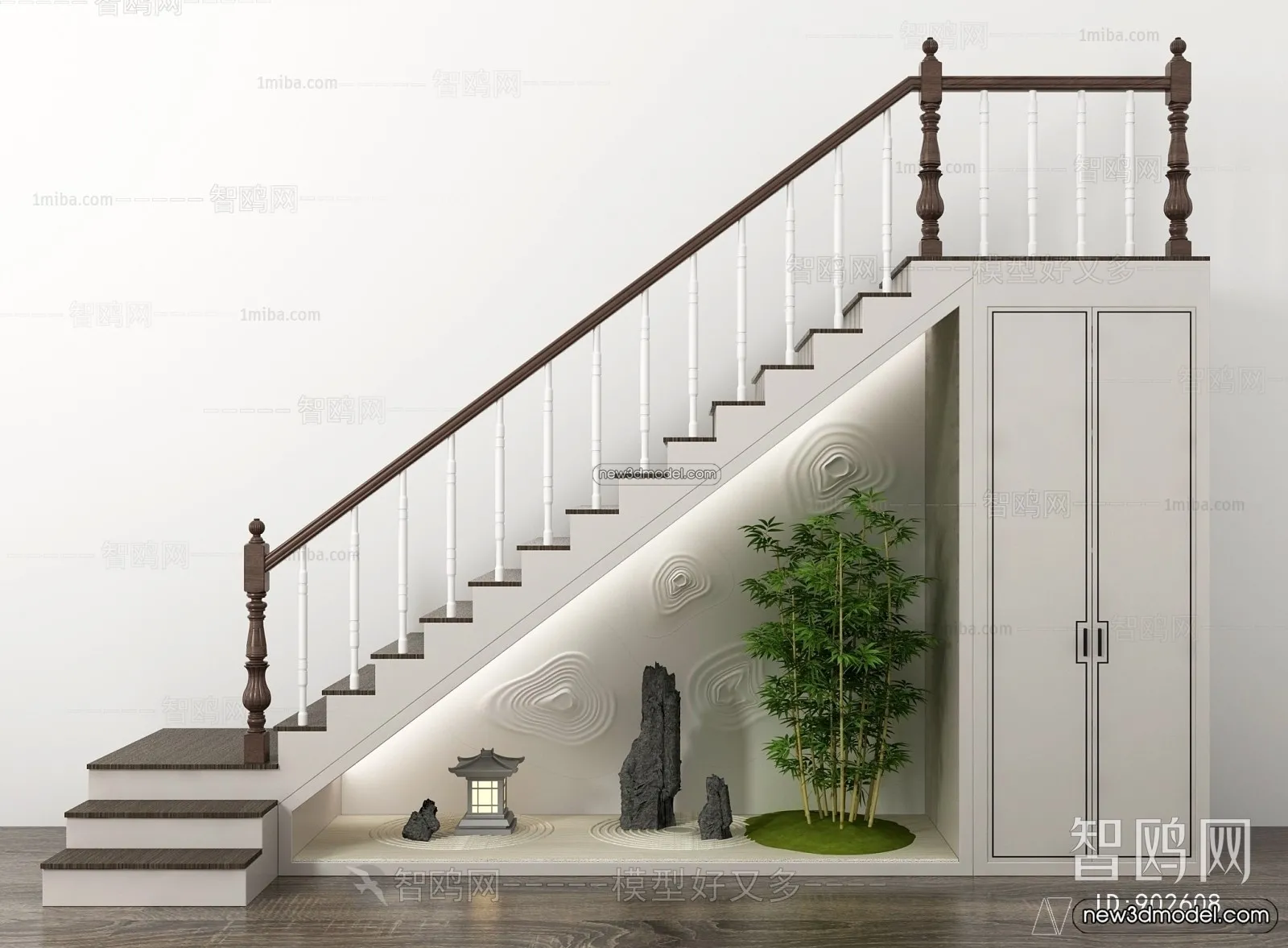 Staircase Decoration – 3D Interior Scene – 3D Models – 065