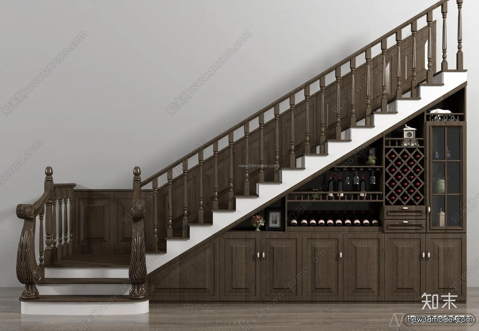 Staircase Decoration – 3D Interior Scene – 3D Models – 069