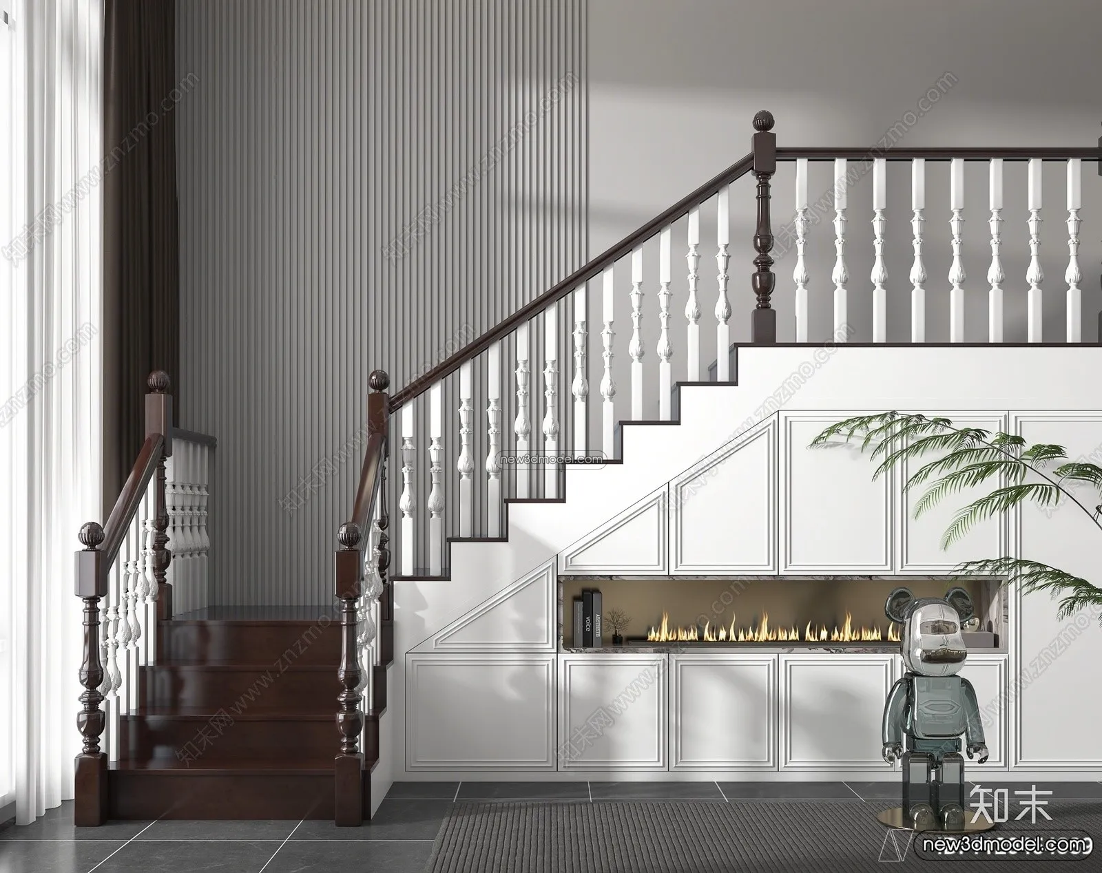 Staircase Decoration – 3D Interior Scene – 3D Models – 071