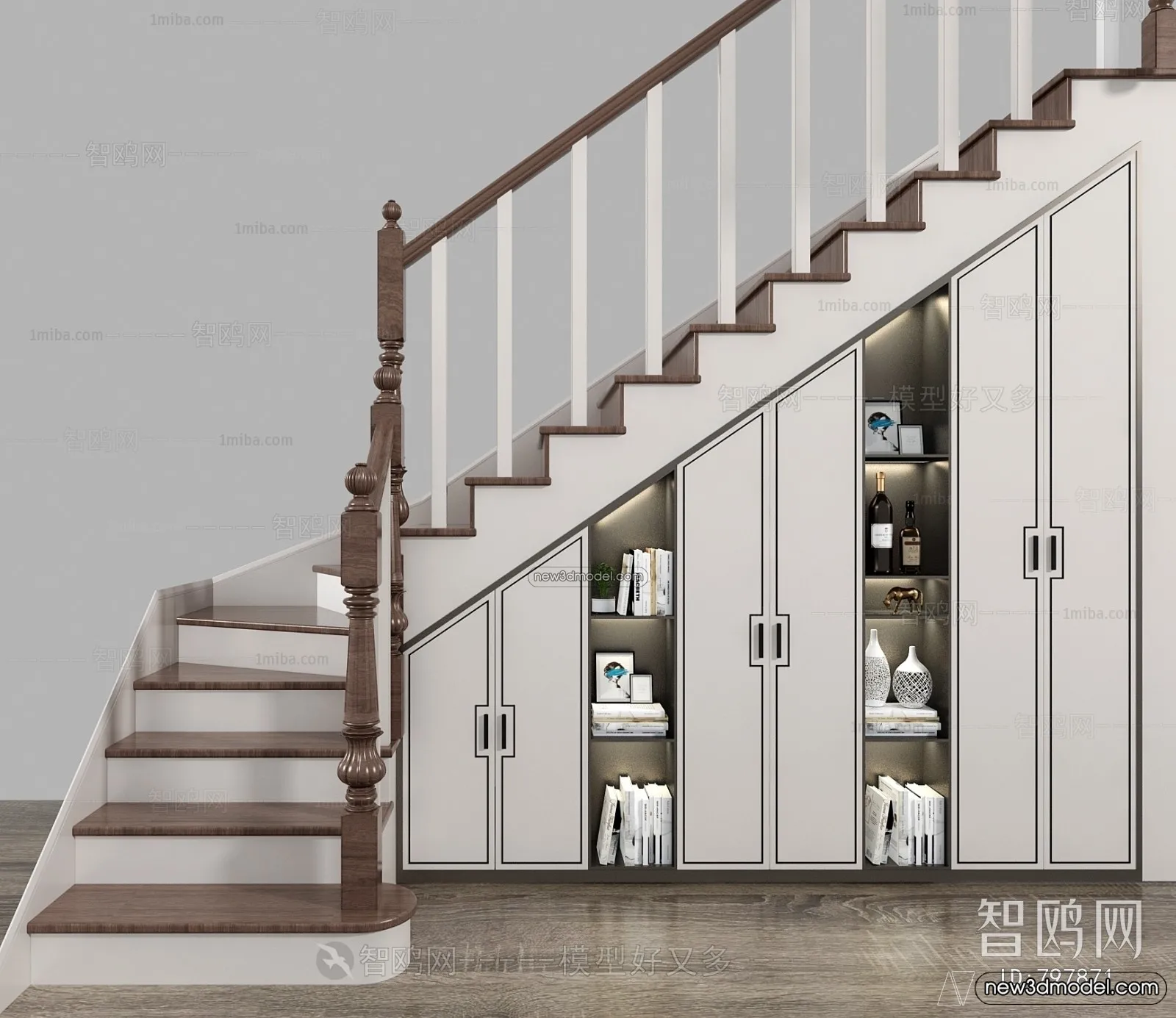 Staircase Decoration – 3D Interior Scene – 3D Models – 072