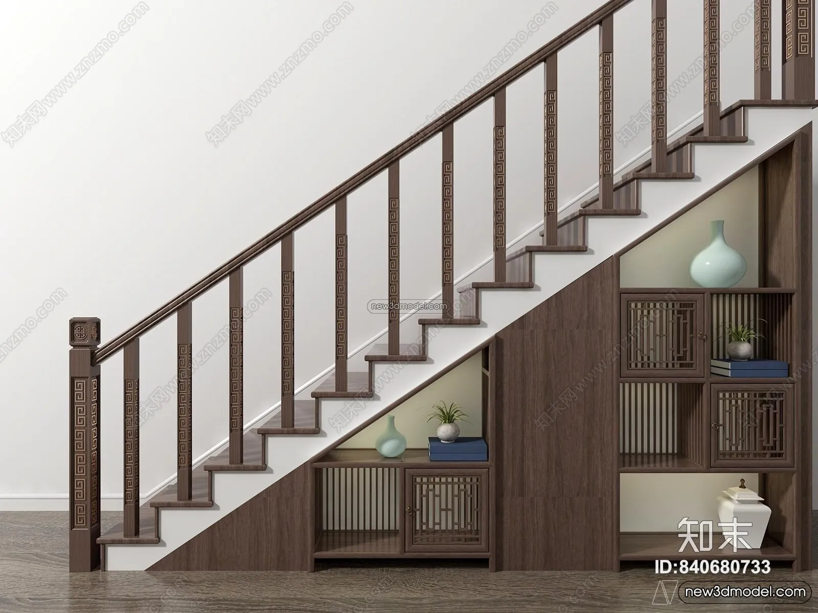 Staircase Decoration – 3D Interior Scene – 3D Models – 074