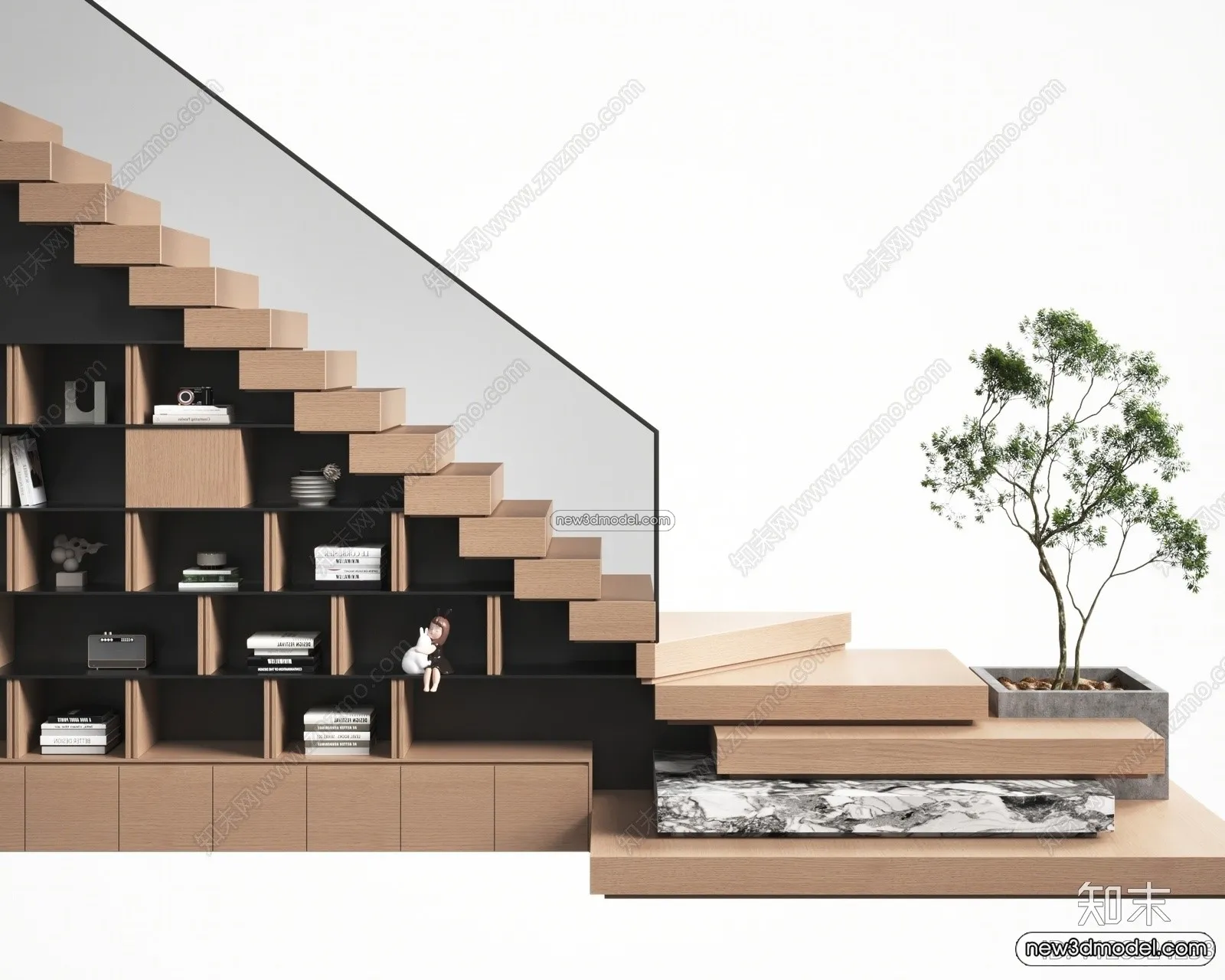 Staircase Decoration – 3D Interior Scene – 3D Models – 077