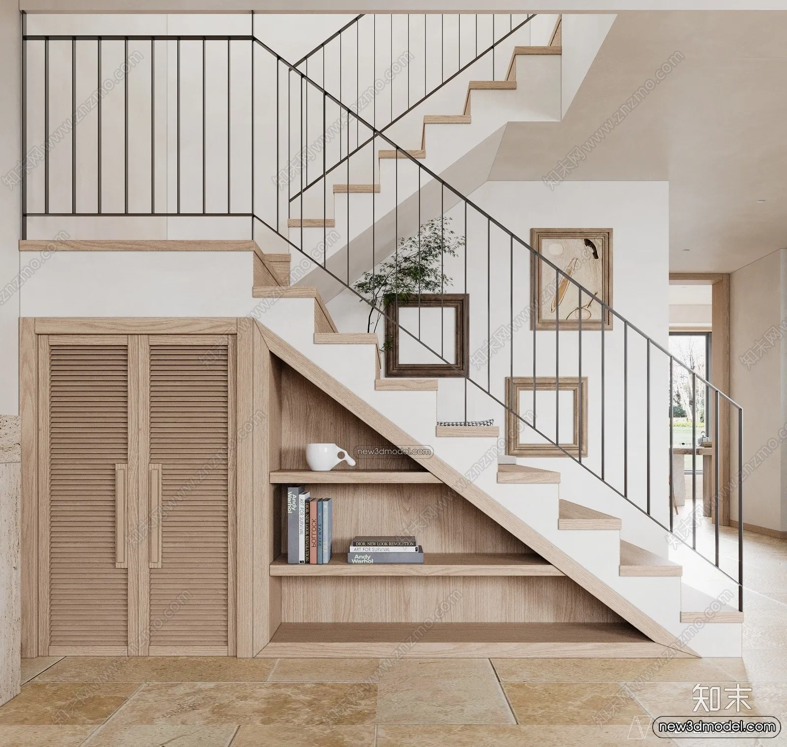 Staircase Decoration – 3D Interior Scene – 3D Models – 080