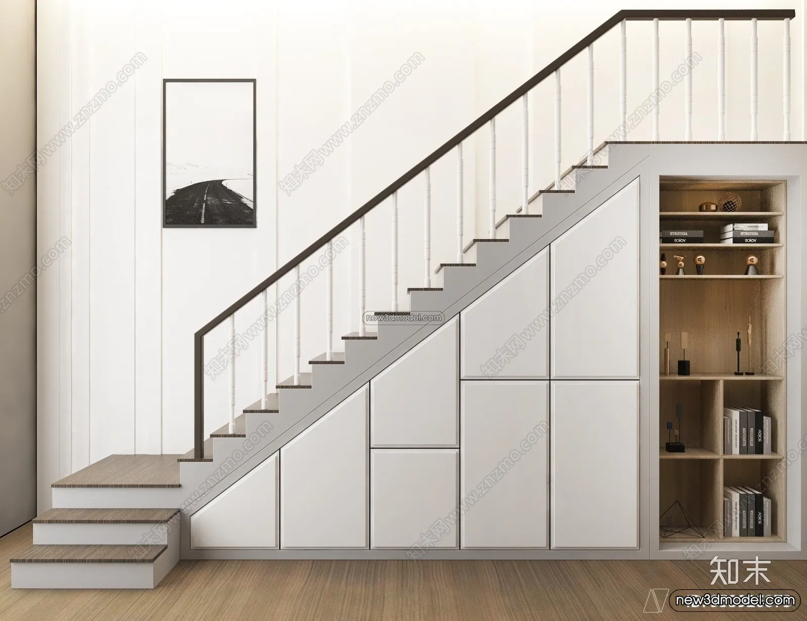 Staircase Decoration – 3D Interior Scene – 3D Models – 083