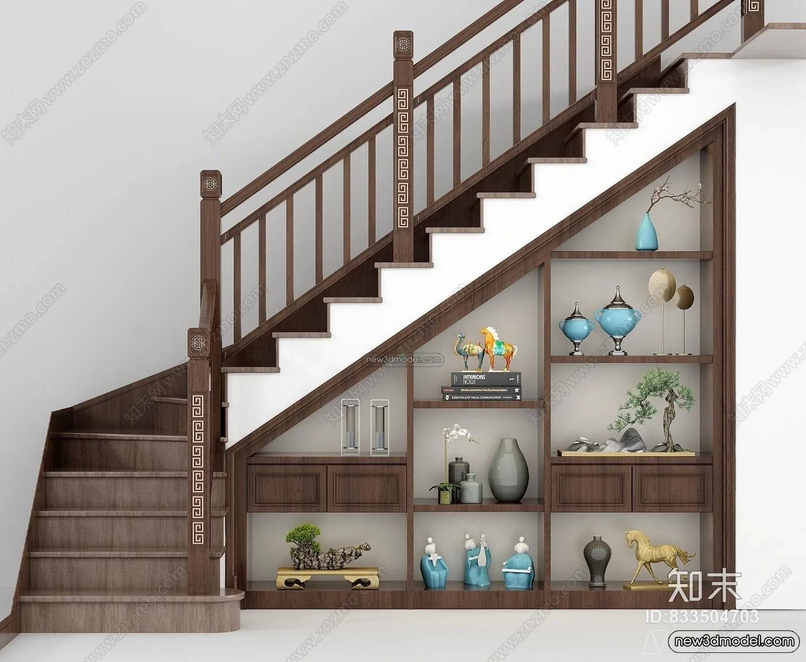 Staircase Decoration – 3D Interior Scene – 3D Models – 085