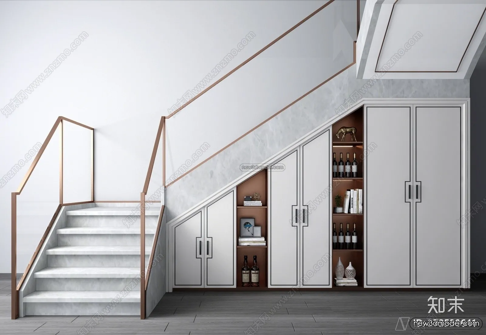 Staircase Decoration – 3D Interior Scene – 3D Models – 096